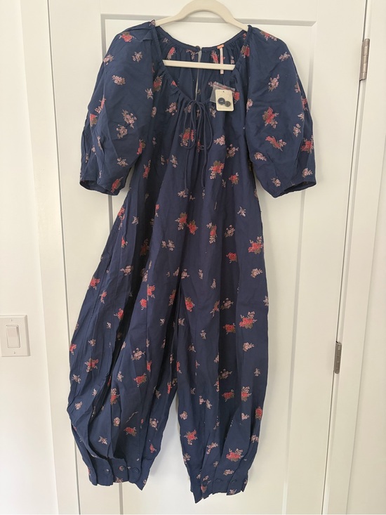 Free People Pants - Free People Bop Around Navy/Floral Jumpsuit NWT